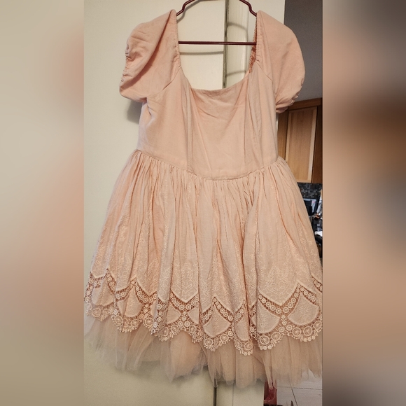 Ivory Sheep Pink Cotton Blossom Mini Dress - Picture 2 of 8